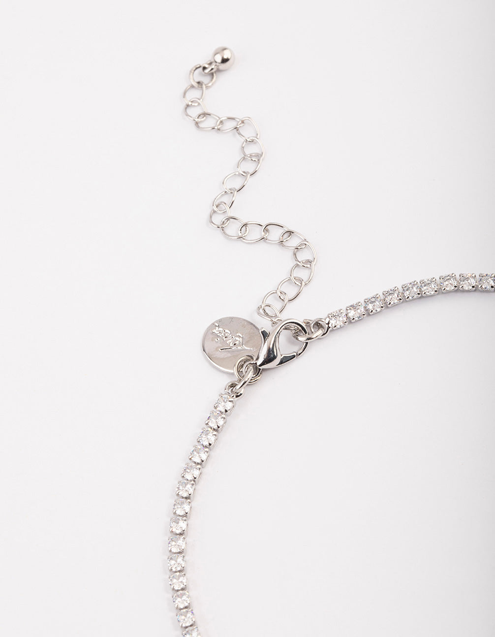 Silver Cubic Zirconia Cup Chain Teardrop Earrings & Necklace Set