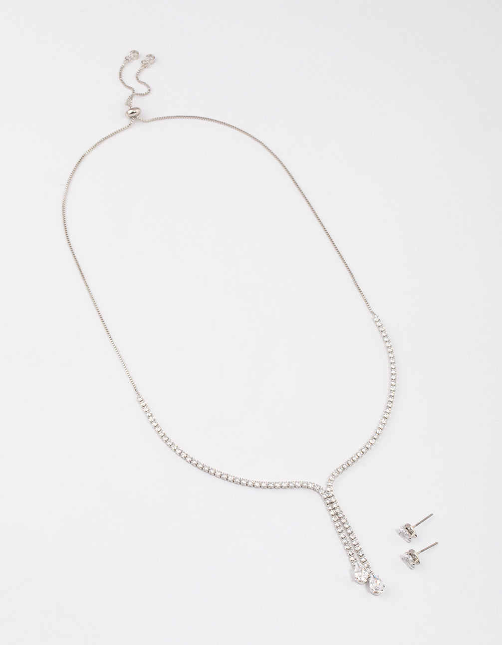 Silver Cup Chain Y-Neck Jewellery Set