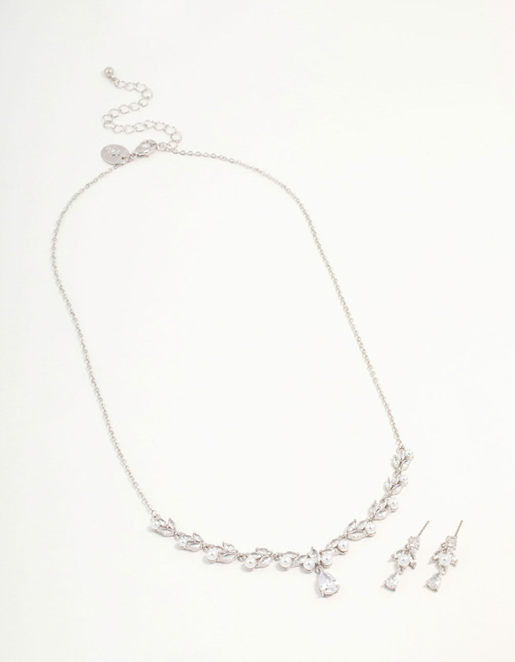 Silver Cubic Zirconia & Pearl Jewellery Set