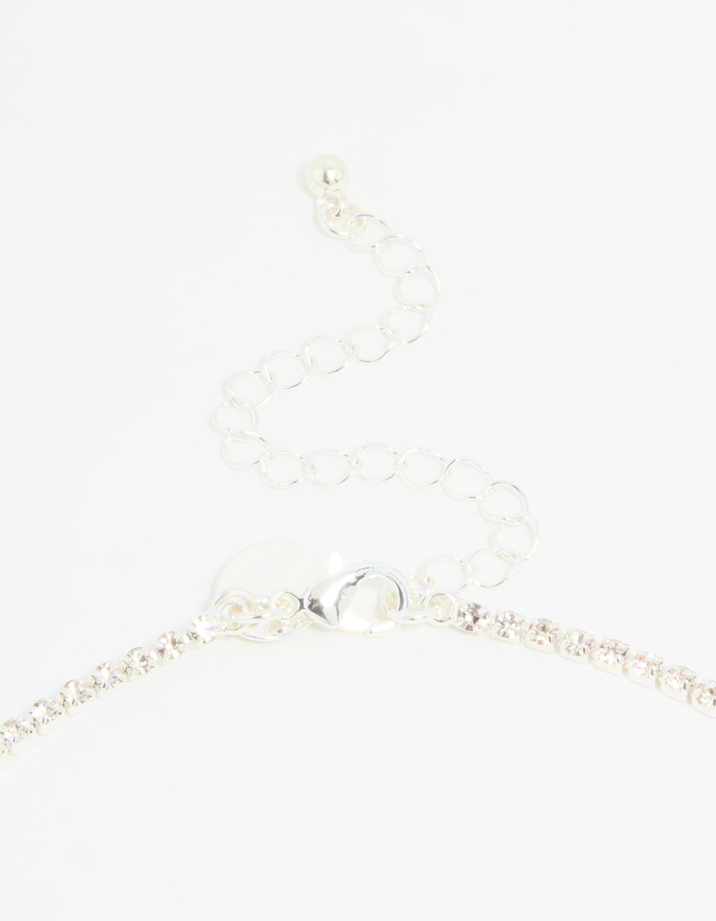 Silver Diamante Cupchain Tassel Vine Necklace & Earrings Set