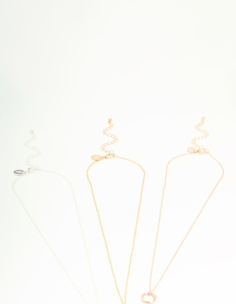 Mixed Metal Circle Pendant Necklaces 3-Pack