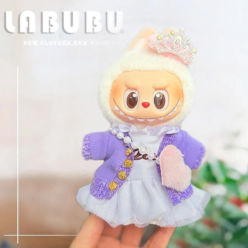 17cm Labubu Doll Clothes 3 Pieces - Outfit Plush doll clothes Macaron Cute Clothing DIY Kid Gift  - Labubu Costume - Labubu Doll Clothes!