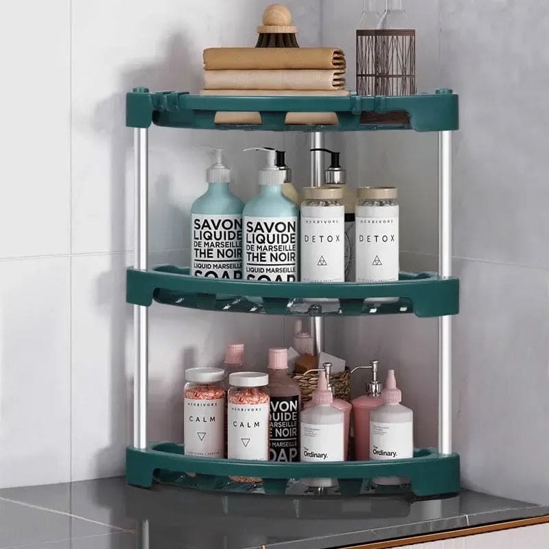 Kitchen Corner Storage Rack, Stainless Steel Kitchen Corner Shelf, Multi Layer Condiment Triangle Storage Rack, Household Triangular Shelf, Multifunctional Metal Storage Shelf