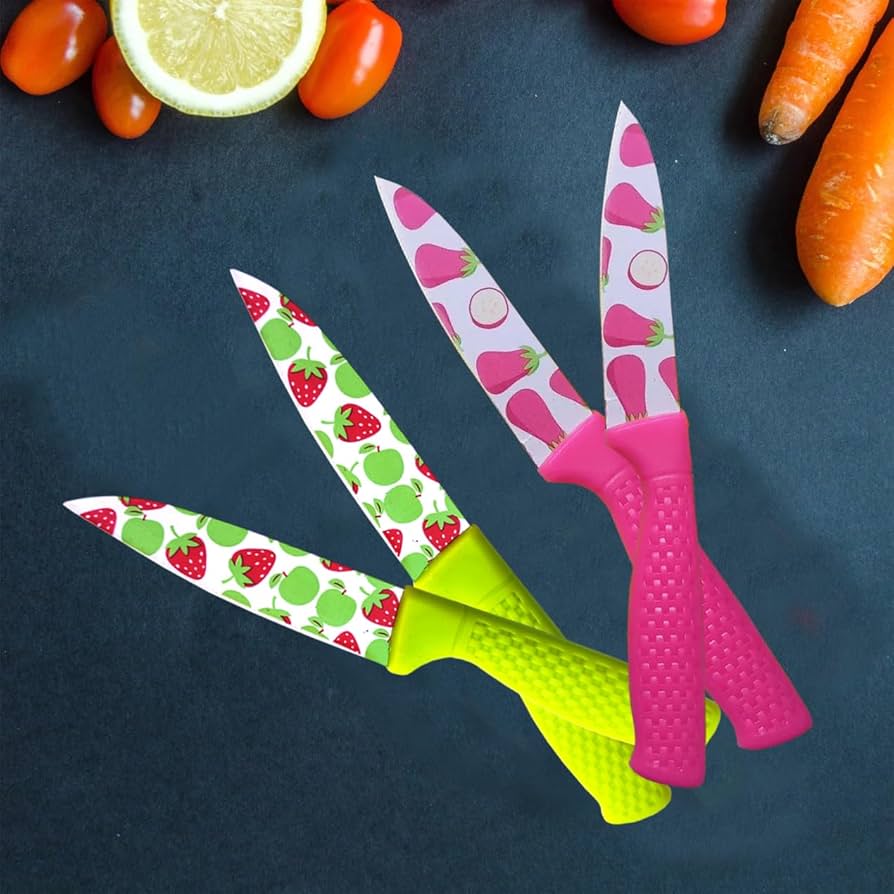 Stainless Steel Fruit Knife, Fruit Design Kitchen Knife, Stainless Steel Fruit Design Knife With Cover