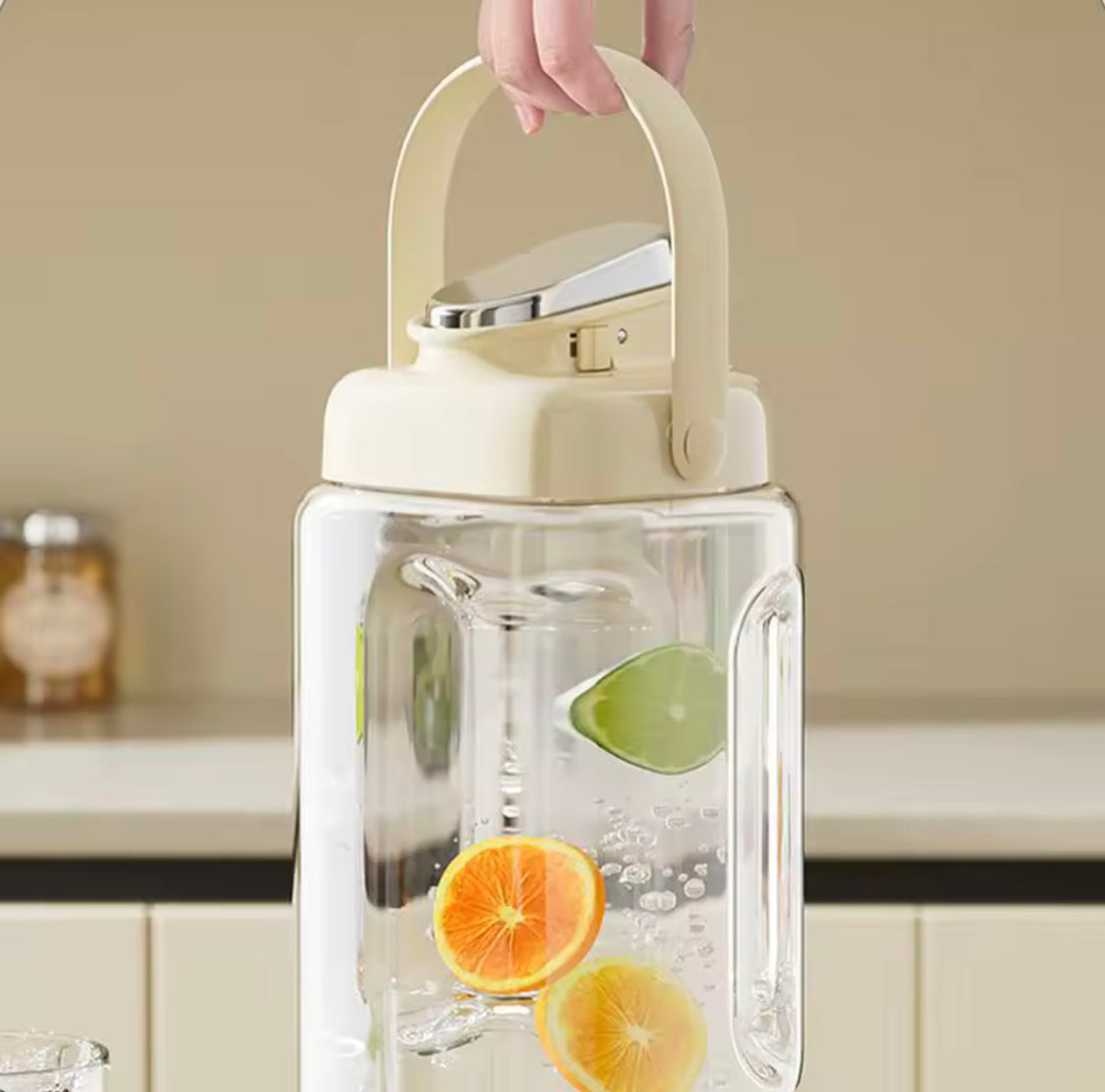 2L Refrigerator Water Bottle Kettle With Tap, Large Capacity Glass Water Bottle, Cool Water Bucket Dispenser