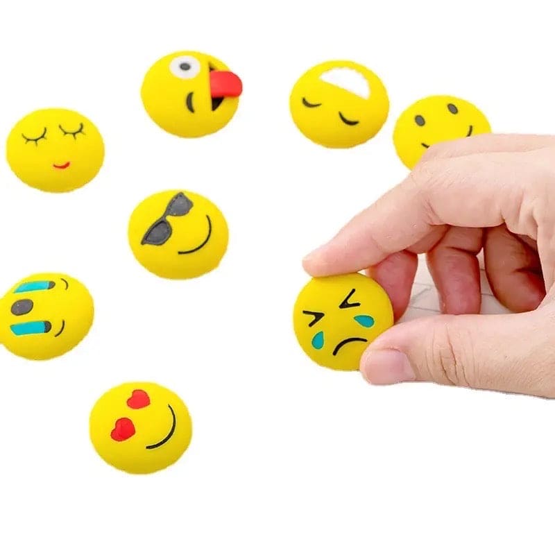 Set Of 4 Emoji Eraser, Cute Smiley Eraser, Fancy Eraser Rubber, Cartoon Cute School Rubber, Lovely Cartoon Animal Sports Themed Mini Erasers
