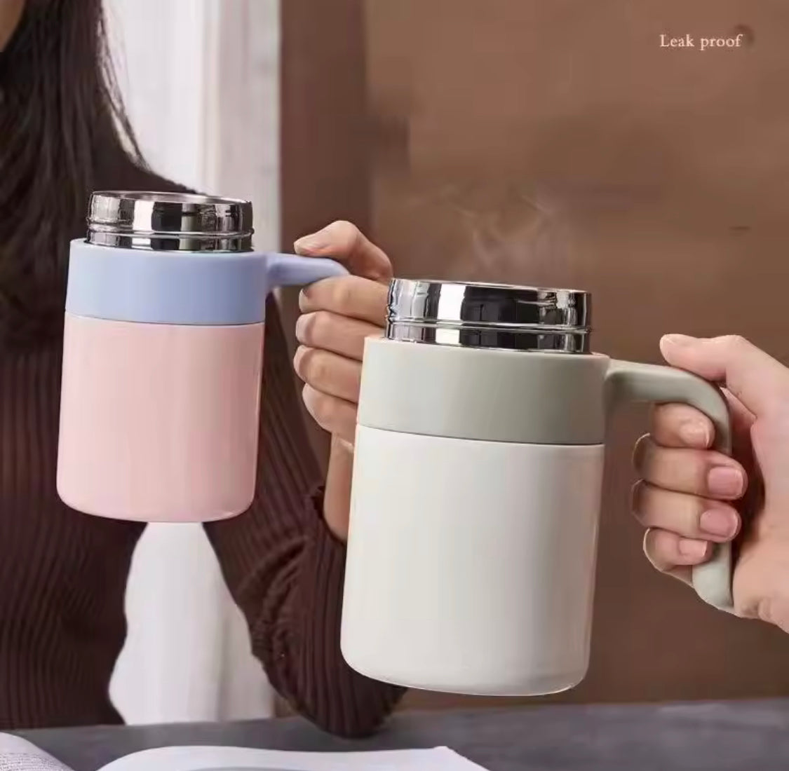 500ml Coffee Mug With Handle, Stainless Steel Drinking Cup With Handle, Double Wall Insulated Cup