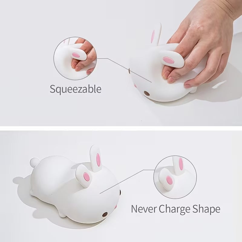Cute Bunny Silicone Touch Night Light.