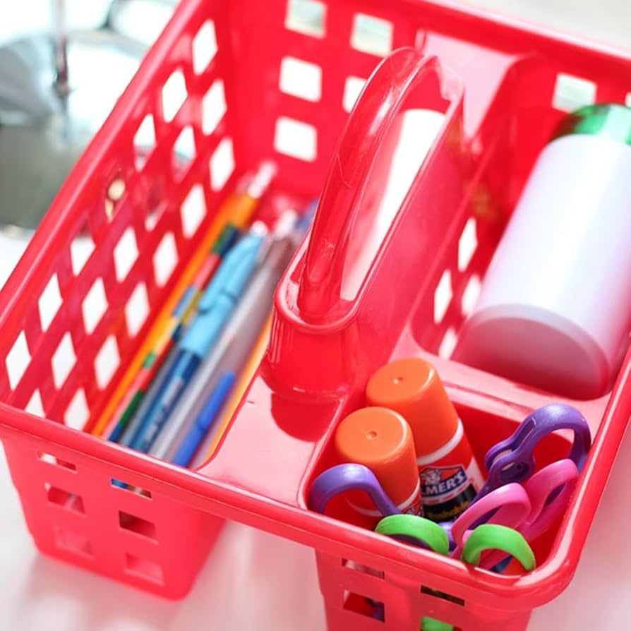 3 Compartments Shower Caddy Basket With Handle, Durable Bathroom Storage Organizer, Toiletries Storage Basket