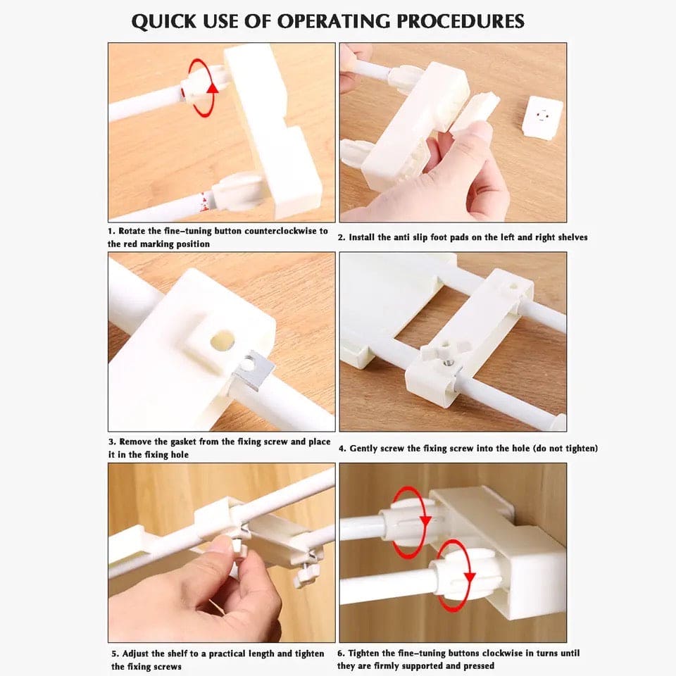 Telescopic Rod Rack, Adjustable Closet Storage Shelve, Wall Mounted Partition Separator Board, Window Sill Retractable Storage Rack, Multipurpose Shelves Cabinet Holder, Retractable Gap Storage Rack