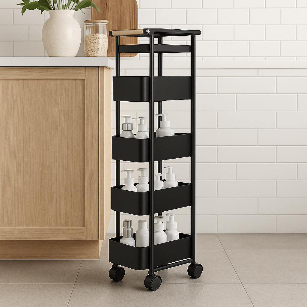 Binca 5 Tier Utility Trolley - Black
