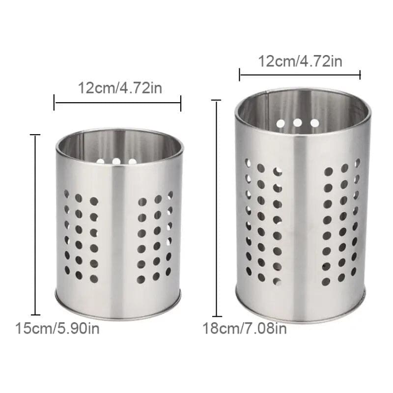 Set Of 2 Stainless Steel Chopsticks Holder Cage, Steadily Cutlery Kitchen Utensil Container, Multifunction Fork Spoon Cutlery Drain Holder Organizer, Chopsticks Storage Rack, Spoon Knife Fork Rack Kitchen Accessories, Caddy Cutlery Utensil Holder