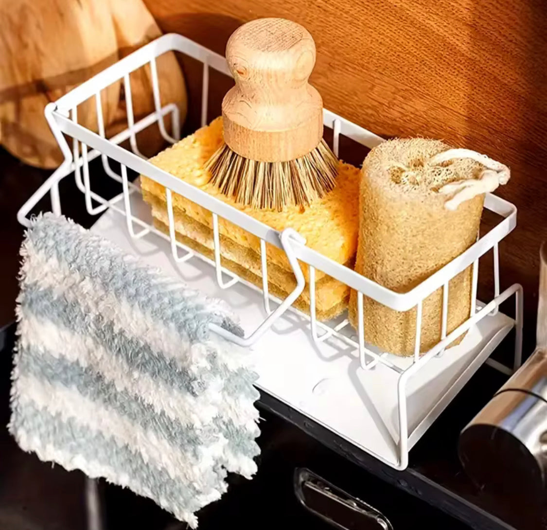 Kitchen Dishwash And Sponge Organizer, Kitchen Faucet Sponge Rack, Sink Drain Rack, Bathroom Supplies Rack