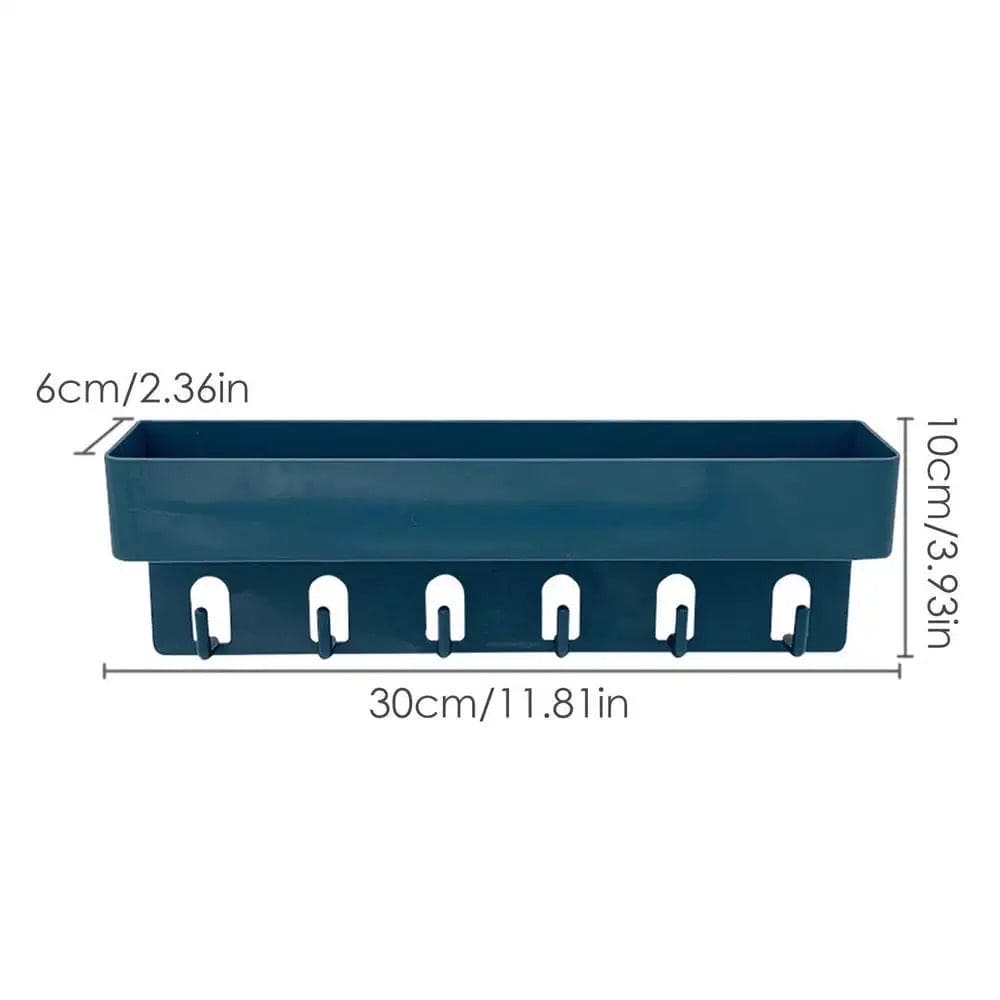 Shower Caddy Basket With Hooks, Wall Mounted Floating Shelf.