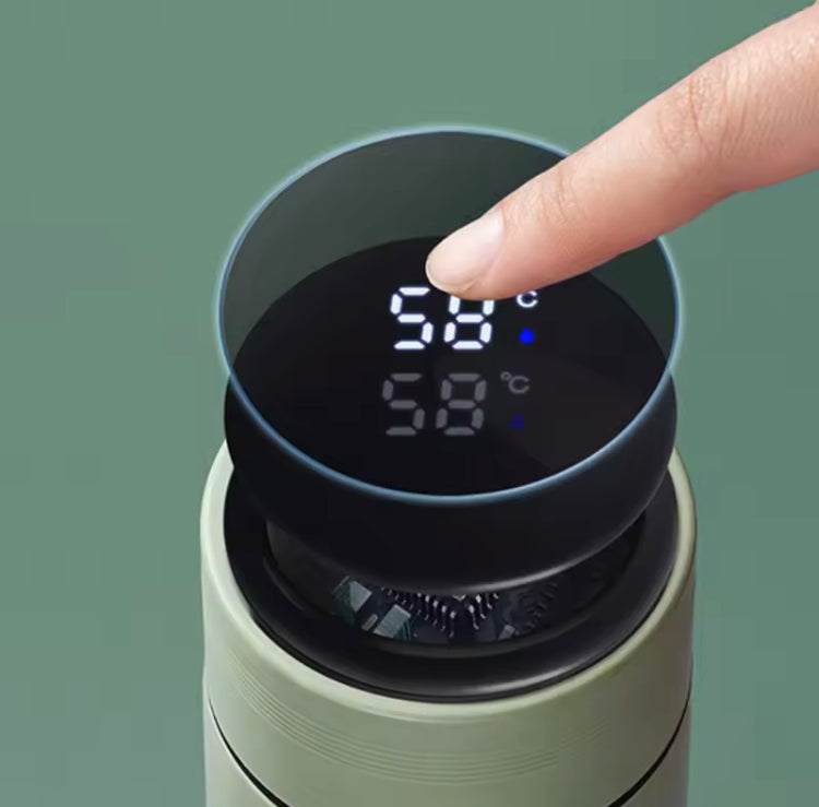 500ML LED Temperature Display Bottle, Stainless Steel Intellective Thermos with Double Bottom, Smart Vacuum Insulated Water Bottle