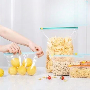 Reusable Zip Lock Meat Storage Bags, Multi Use Transparent Food Saver Pouches, Reusable Meat Keeper Zip Bags, Eco Zip Food Preservation Bags, Fridge-Fresh Zip Lock Storage Bags, Transparent Freezer Bags