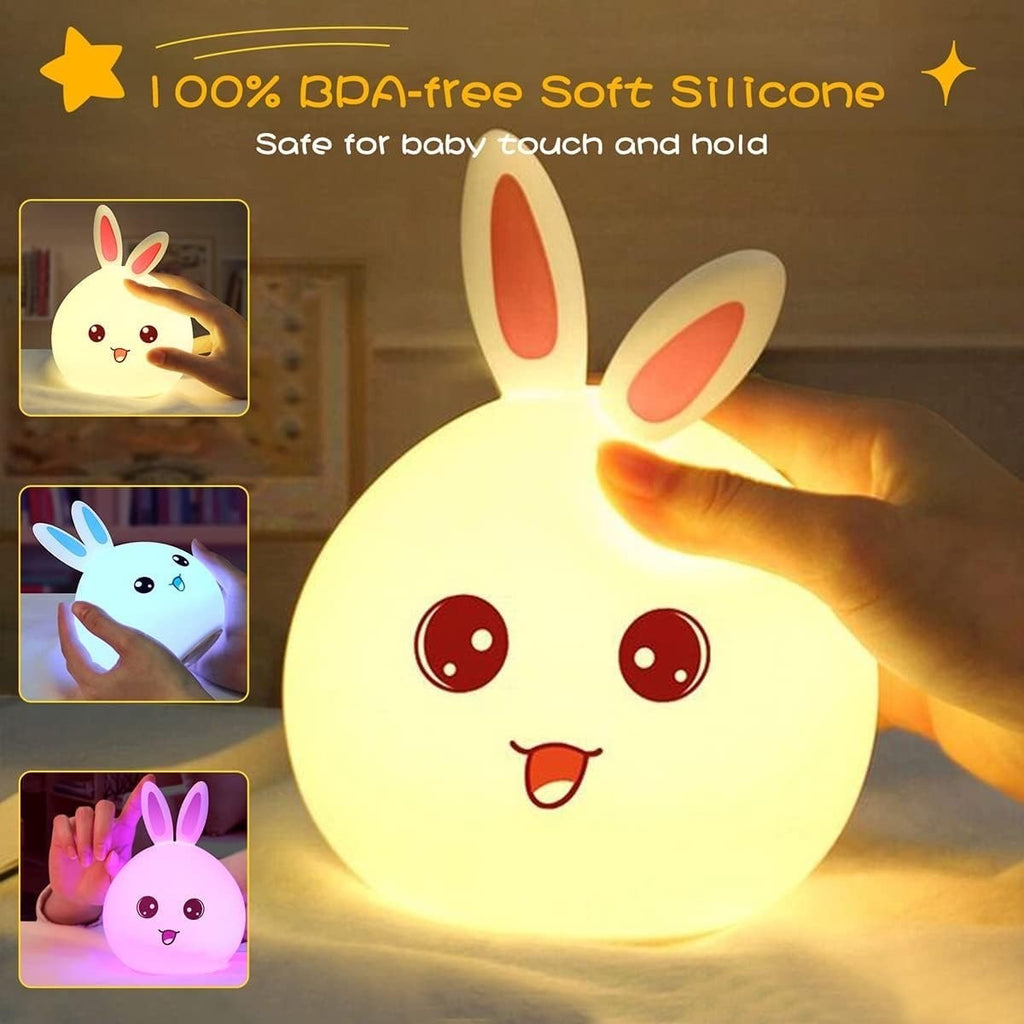Cute Rabbit Silicone Touch Night Light