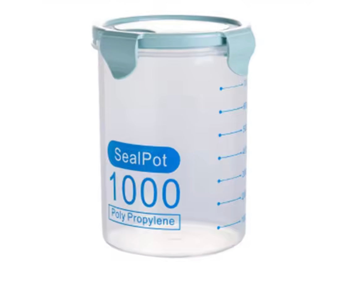 Plastic Transparent Airtight Jar, Transparent Plastic Cereal Cans, Kitchen Multigrain Sealed Jars, Refrigerator Storage Organizer