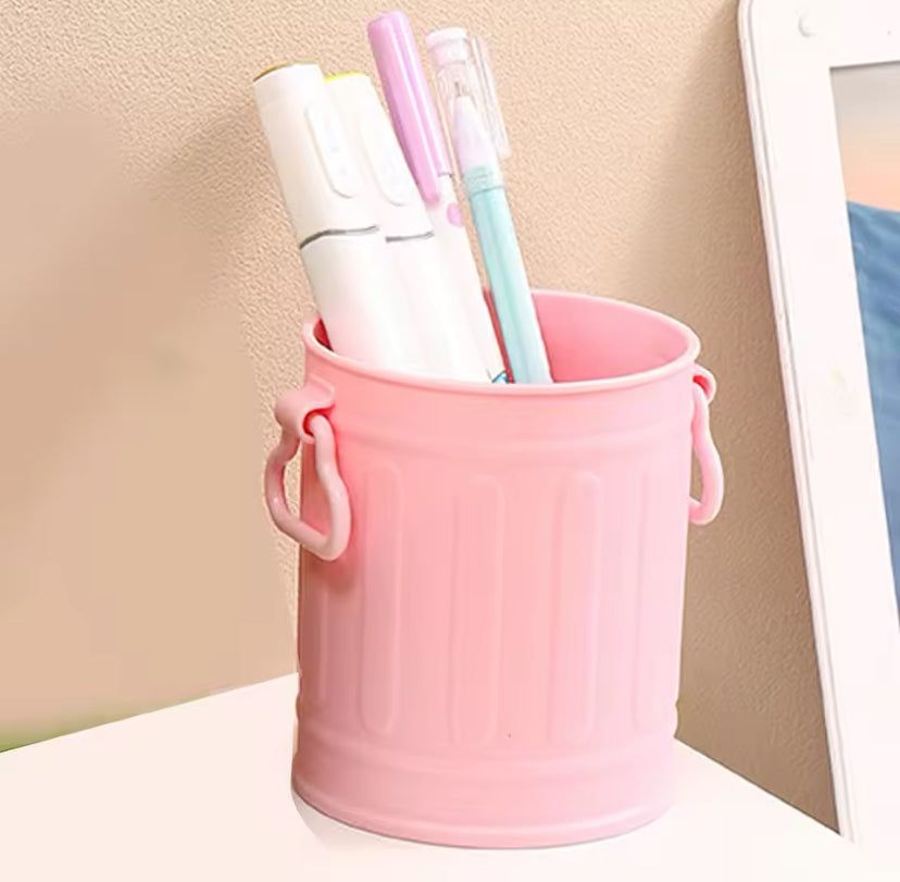 Portable Retro Style Pen Holder, Makeup Brush Holder Organizer, Mini Creative Office Storage Pen Holder, Pencil Bucket Organizer Container