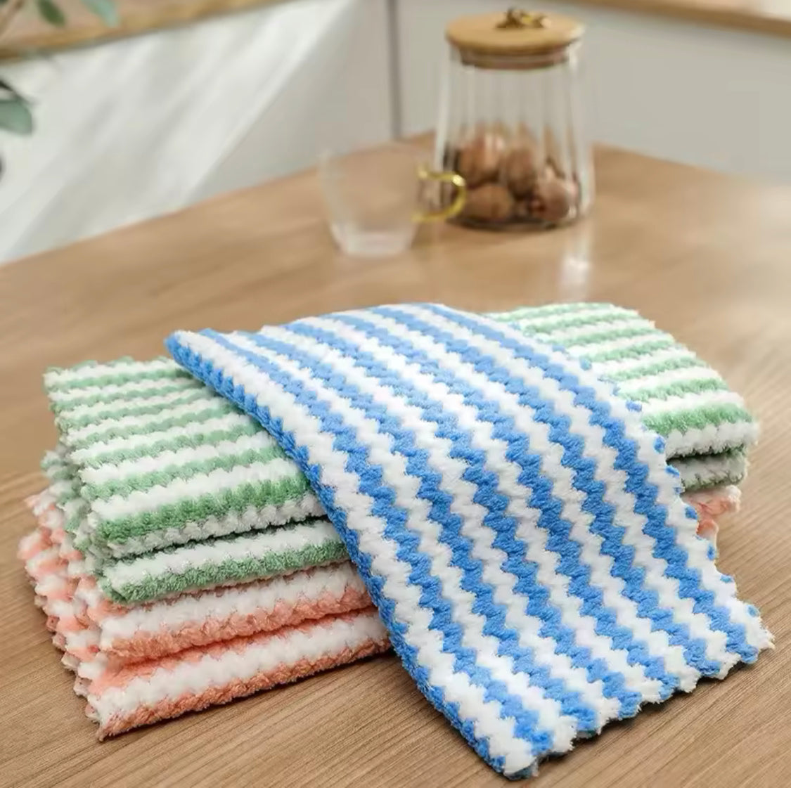 Set Of 3 Superfine Fiber Kitchen Dishwashing Cloth, Water Absorbent Cleaning Cloth, Multipurpose Household Cleaning Tools