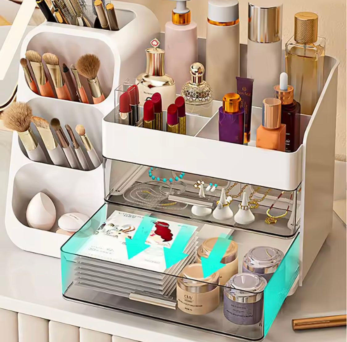 Makeup Organizer With Drawers, Makeup Sundries Storage Organizer, Cosmetic Display Case