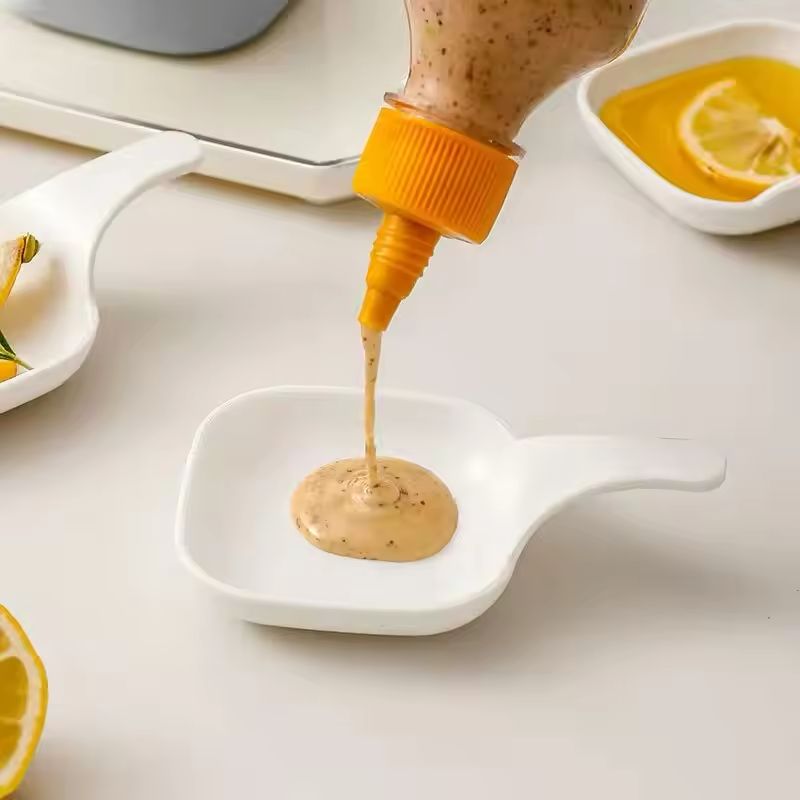 Set Of 6 Plastic Sauce Dish, Sauce Dipping Dish Set, Set Of 6 Sideline And Sauce Dish Set, Small Tableware Mini Sauce Plate Set