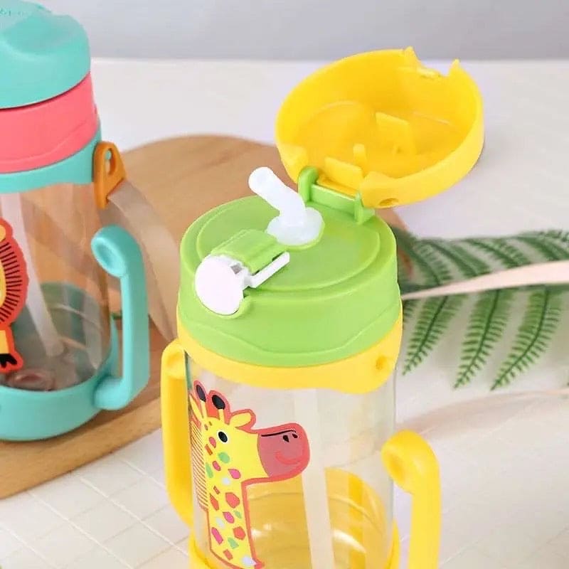 Kids Sippy Water Bottle, 400ml Kids Drinking Thermos, School Outdoor Sports Boys Girls, Cute Water Bottle Drinking With Straw Cup, Portable Leak Proof Straw Water Bottle, Portable Leak-proof Water Bottle