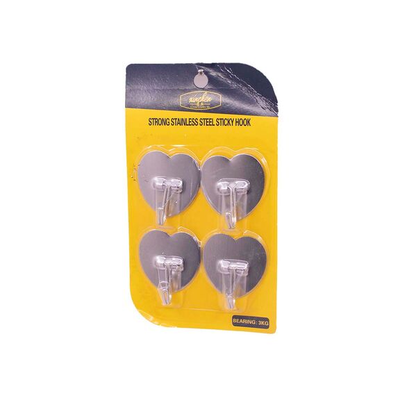 Set Of 3 Stainless Steel Hooks, Self Adhesive Door Wall Hangers Hook, Home Storage Hooks