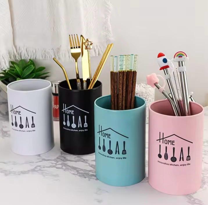Metal Design Chopstick Holder, Creative Kitchen Tableware Spoon Holder, Chopstick Storage Barrel