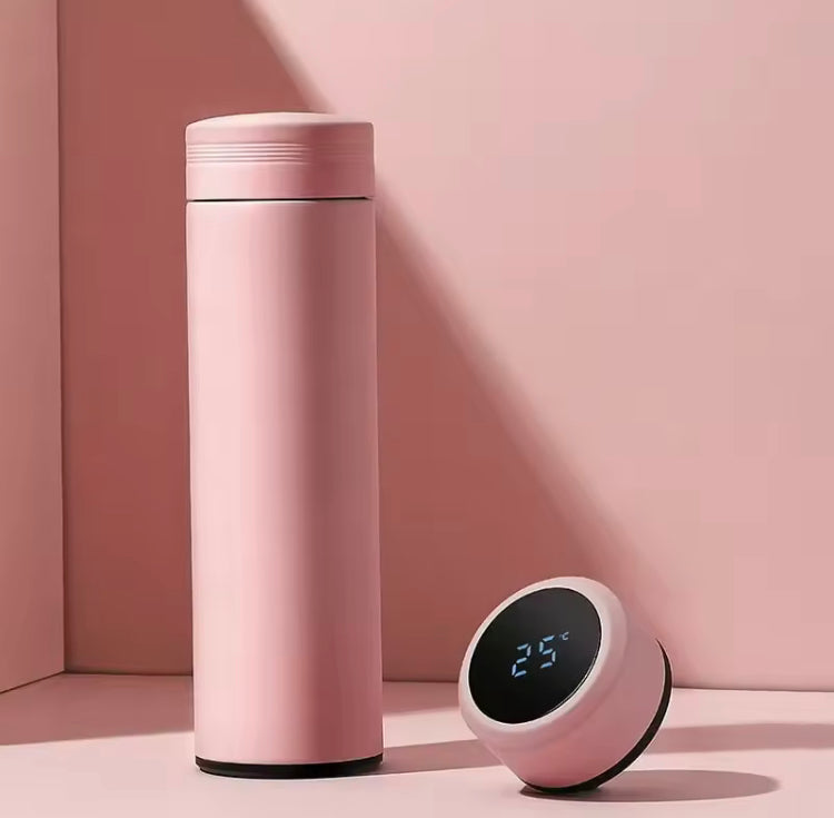 500ML LED Temperature Display Bottle, Stainless Steel Intellective Thermos with Double Bottom, Smart Vacuum Insulated Water Bottle