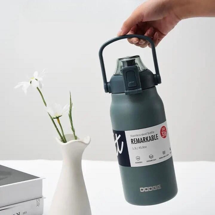 Large Belly Thermal Thermos, Portable High Capacity Vacuum Sport Thermal Bottle, Double Wall Stainless Steel Vacuum Water Bottle, Vacuum Insulated Beverage Container For Outdoor