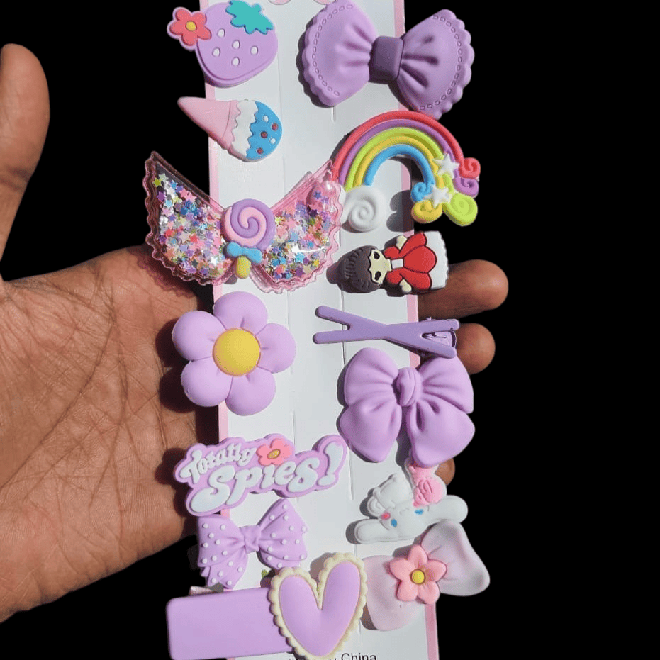 Set Of 14 Baby Hair Clips Card, Creative Sweet Kid Side Tassels Clips, Tiny Hair Clips for Baby Girls, Princess Decorative Hair Accessories