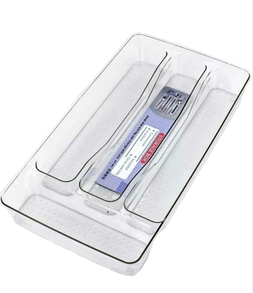 Cutlery Drawer Organizer, Spoon Fork Holder, Acrylic Storage Tray, Makeup Organizer Organizer, Transparent Stationary Tray