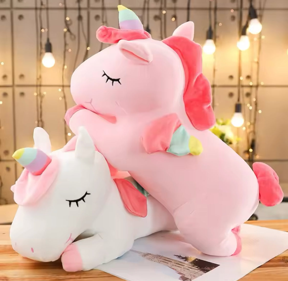 Kawaii Kids Unicorn Plush Toy, Soft Stuffed Unicorn Animal Doll, Lovely Unicorn Sleeping Pillow