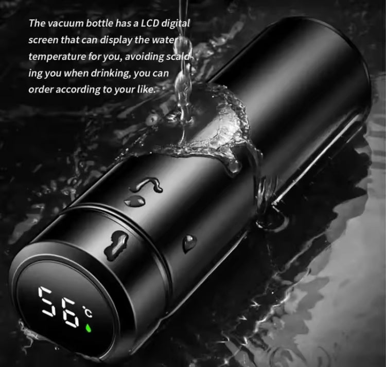 500ML LED Temperature Display Bottle, Stainless Steel Intellective Thermos with Double Bottom, Smart Vacuum Insulated Water Bottle