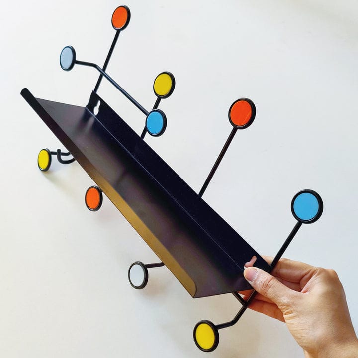 Nordic Style Clothes Rack, 6 Dots Iron Cast Wall Hooks Hanger, Antique Finish Metal Clothes Hanging Rack