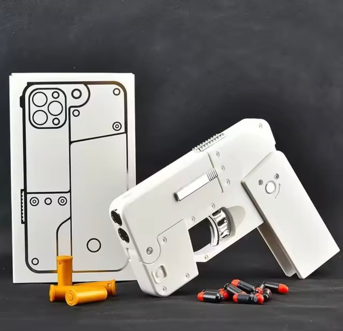 Folding Mobile Soft Bullet Gun Toy, Creative Mobile Phone Deformation Pistol Toy, Kids Pistol Toy, Creative Mobile Phone Bullet Gun