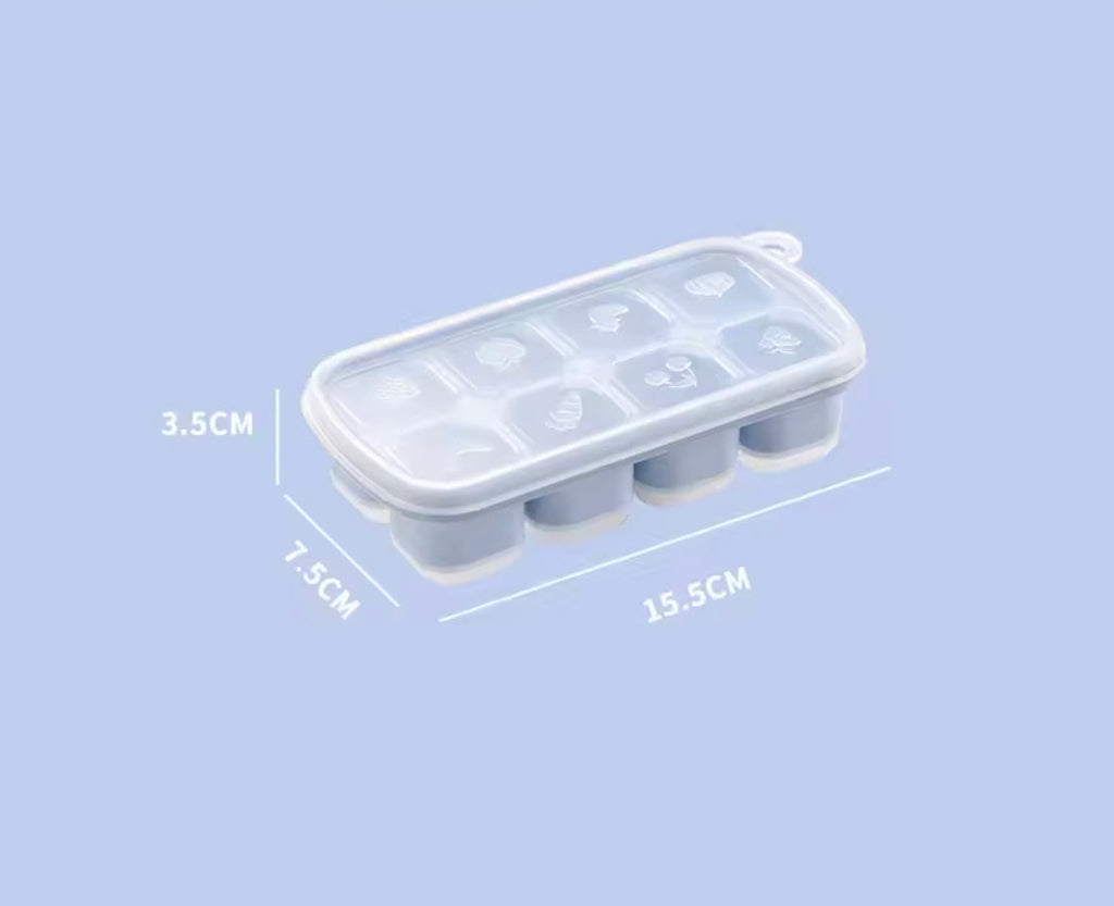 8 Grid Popup Ice Cube Tray, Square Ice Cube Mould, Soft Silicone Ice Cube Mold, Multi Grids Soft Bottom Quick Freezer Fruit Ice Cube Maker
