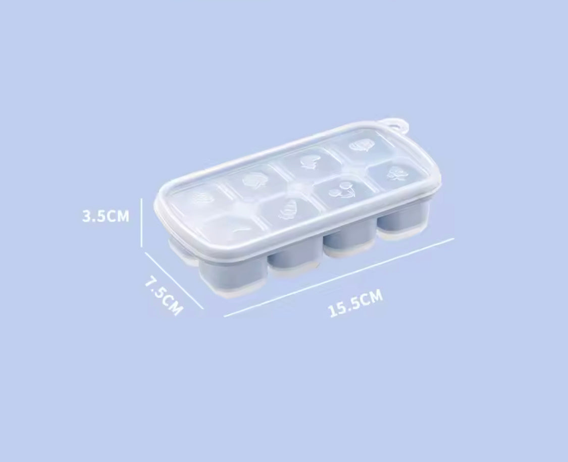 8 Grid Popup Ice Cube Tray, Square Ice Cube Mould, Soft Silicone Ice Cube Mold, Multi Grids Soft Bottom Quick Freezer Fruit Ice Cube Maker