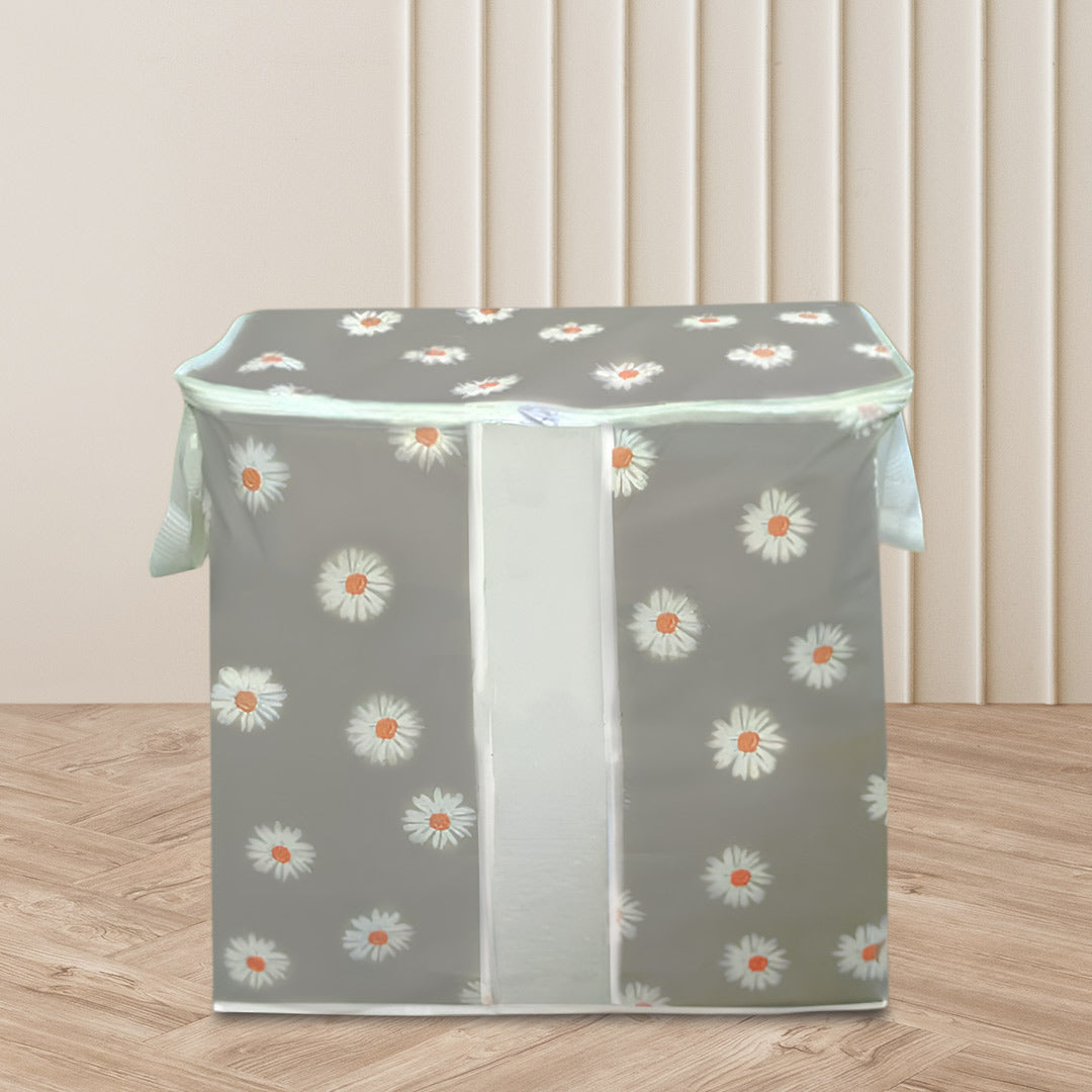 Printed Multipurpose Storage Bag, Storage Bags With Handles, Non Woven Floral Print Storage Organizer, Closet Organizer