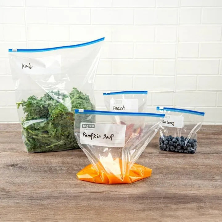 Reusable Zip Lock Meat Storage Bags, Multi Use Transparent Food Saver Pouches, Reusable Meat Keeper Zip Bags, Eco Zip Food Preservation Bags, Fridge-Fresh Zip Lock Storage Bags, Transparent Freezer Bags