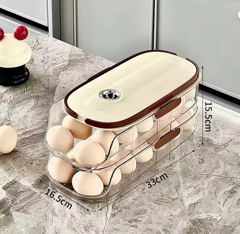 Transparent Automatic Rolling Egg Container, Refrigerator Egg Storage Box, Refrigerator Egg Shelf