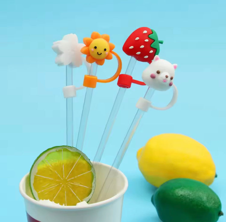 Set Of 3 Silicone Straw Topper, Dust Proof Tumbler Straw Cover, Reusable Straw Tips, Straw Cup Accessories