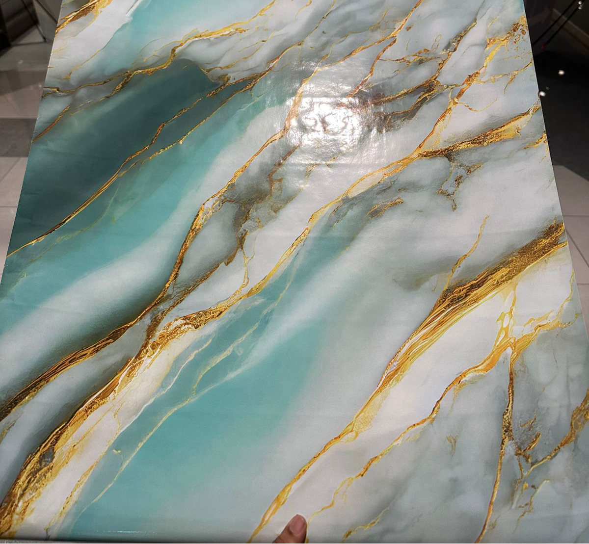 Waterproof UV Marble Sheet, Self Adhesive KSE Walls Sticker, Kitchen Cabinets Countertop Wallpaper
