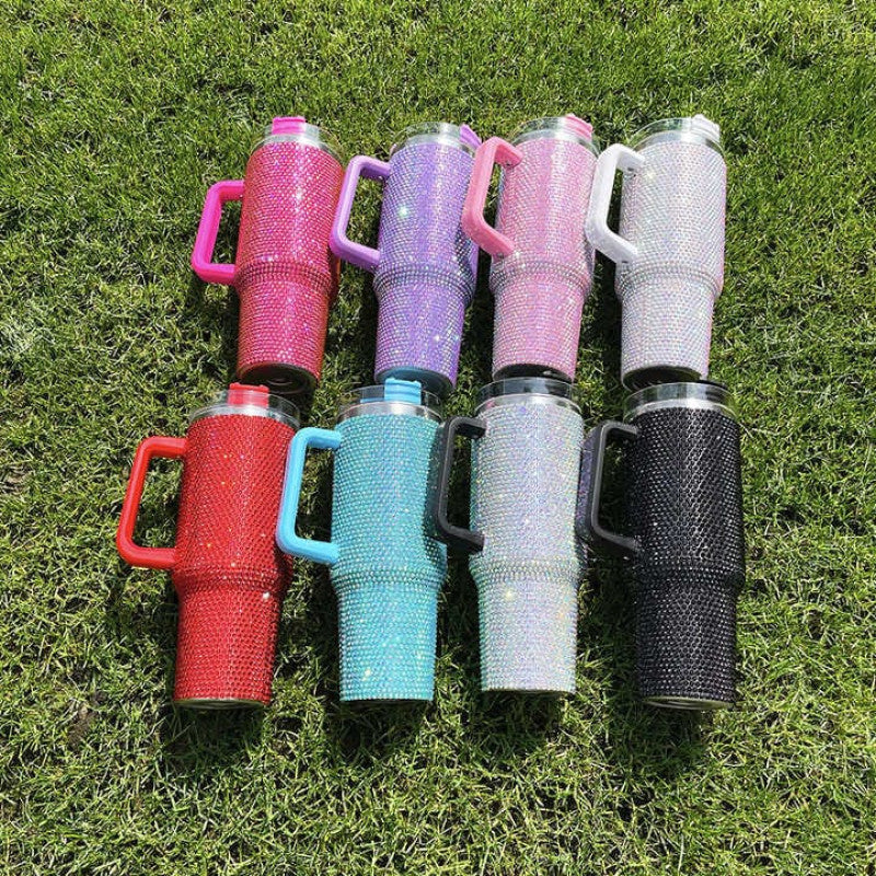 40 Oz Rhinestone Studded Tumbler