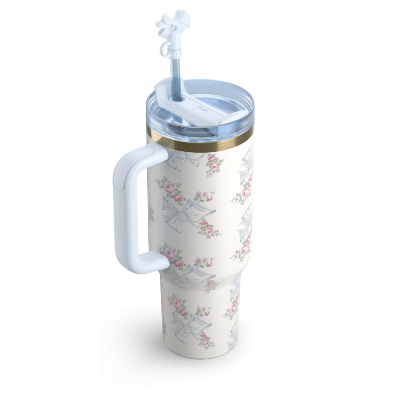 The Stanley X LoveShackFancy Holiday Quencher | 40 OZ - Rosa Beaux Blue