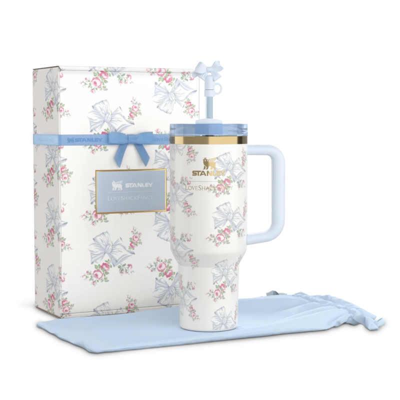 The Stanley X LoveShackFancy Holiday Quencher | 40 OZ - Rosa Beaux Blue