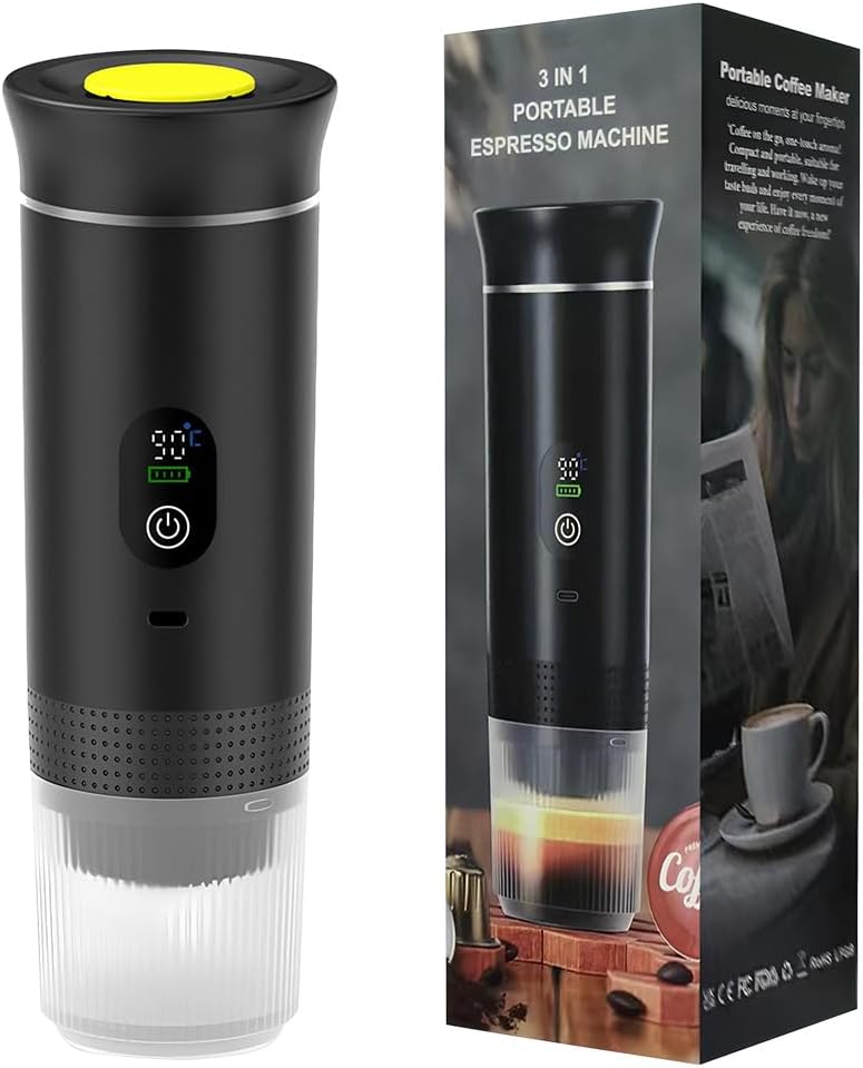 PORTABLE ESPRESSO MAKER – BARISTA COFFEE ANYWHERE! USB-C SELF-HEATING ESPRESSO MAKER