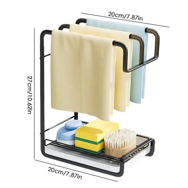 Iron Dishcloth Storage Rack, Creative Fabric Kitchen Rack, Wall Mounted Iron Shelf, Countertop Multifunctional Towel Rack, Wrought Iron Rag Basket, Sink Sponge Drain Rack