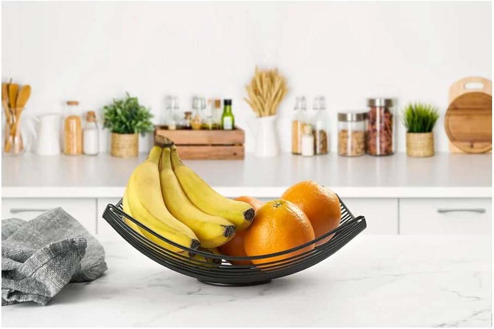 Metal Fruit Basket, Metal Wire Storage Bowl, Dining Table Storage Dish